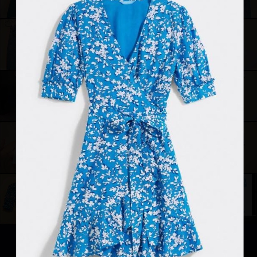 Draper James Floral Blue Wrap Dress